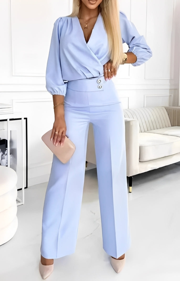 Damen Set Zweiteilig Knopfleiste Elegant