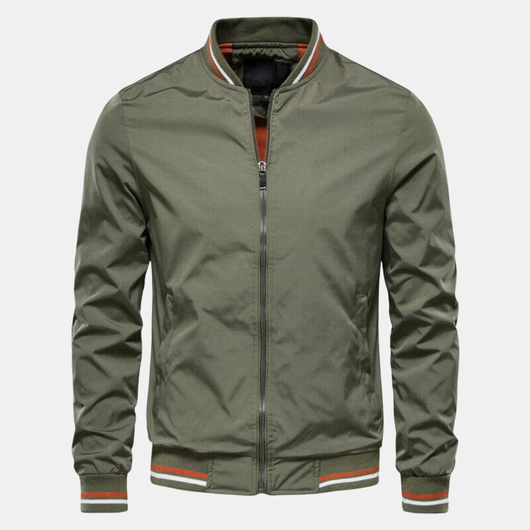 Herren Bomberjacke Leder Schwarz
