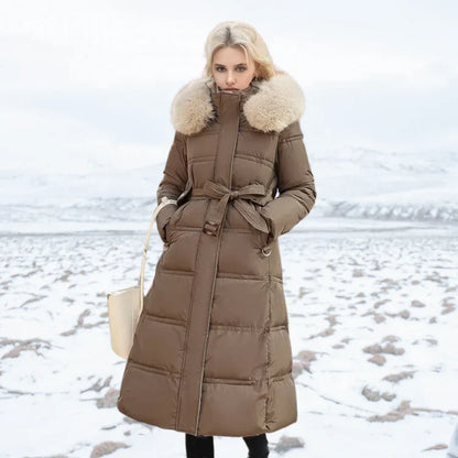 Luxus Winterjacke Damen Modern Schwarz