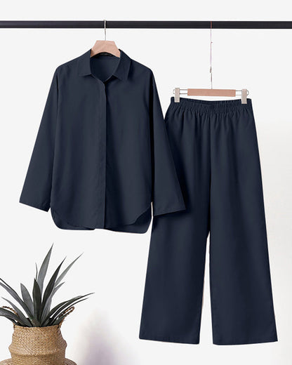 Damen Leinen Set Bequem Sommer Mit Taschen