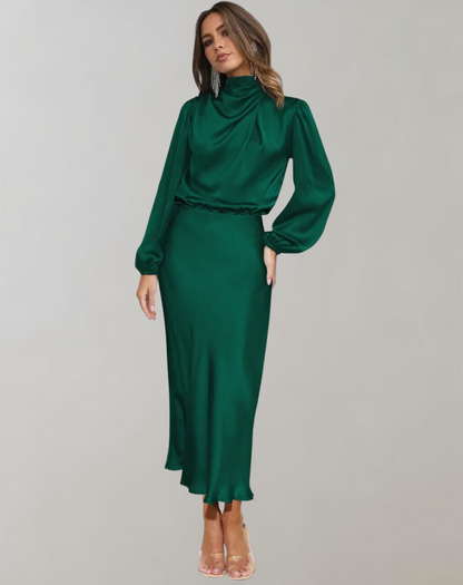 Elegantes Abendkleid Damen Langärmelig Schwarzes Cocktailkleid