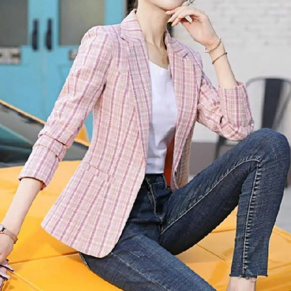 Damen Blazer Ein-Knopf-Design Büro Modern