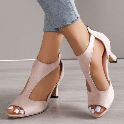 Damen Sandalen 4cm Absatz Elegant Hochzeitsschuhe