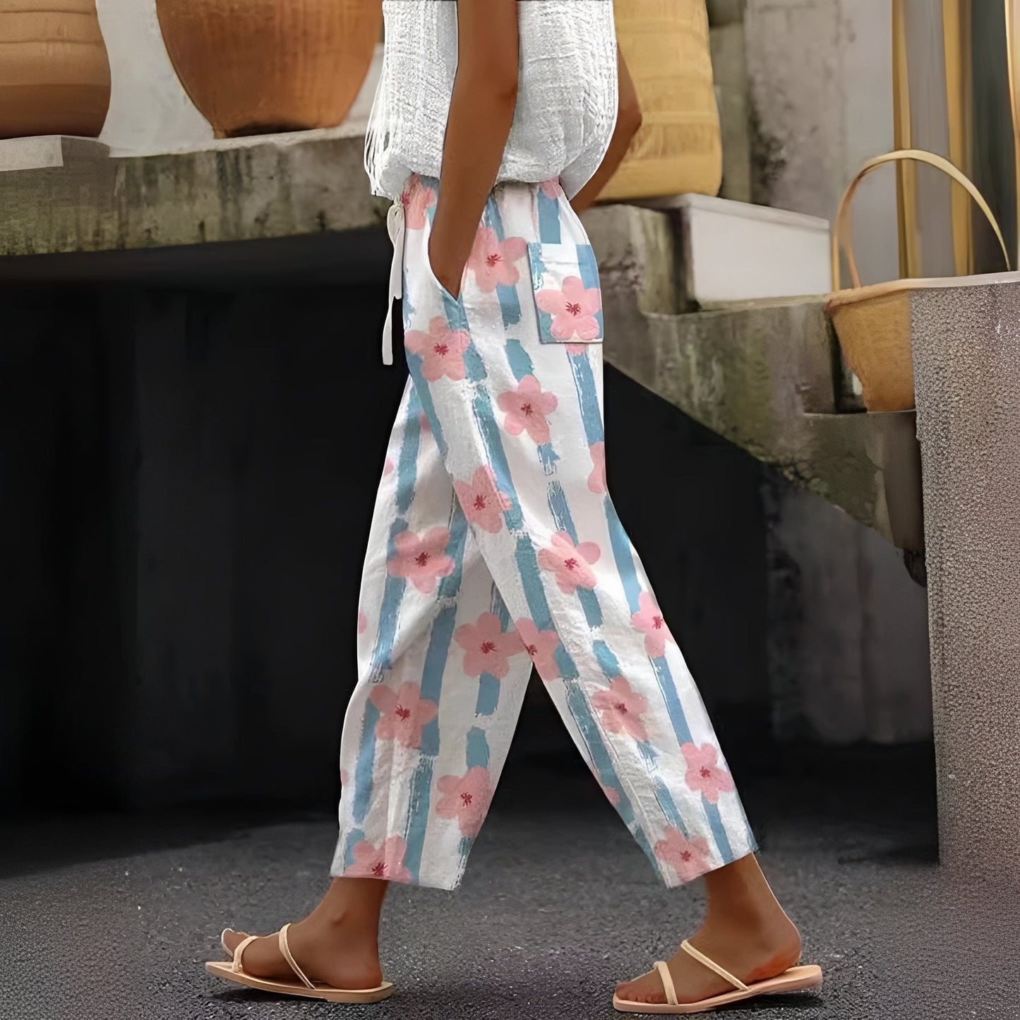 Damen Hose mit Taschen Stilvoll Elegant - BerlinGlamour