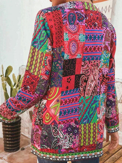 Ethnischer Blumenmantel Damen Jacke Trendy Sommer