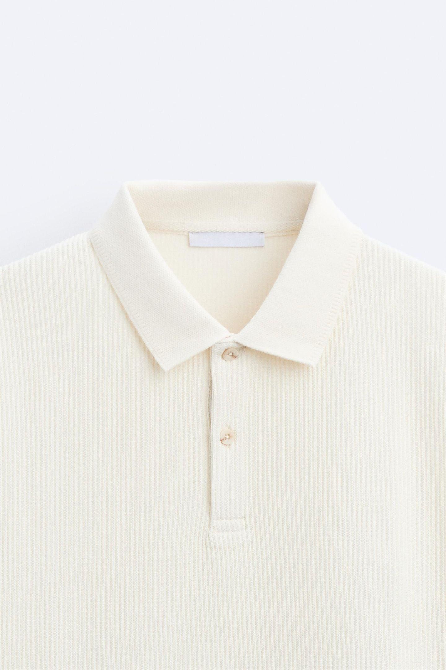 Kurzärmliges Poloshirt Weiß Bequem Minimalistisch
