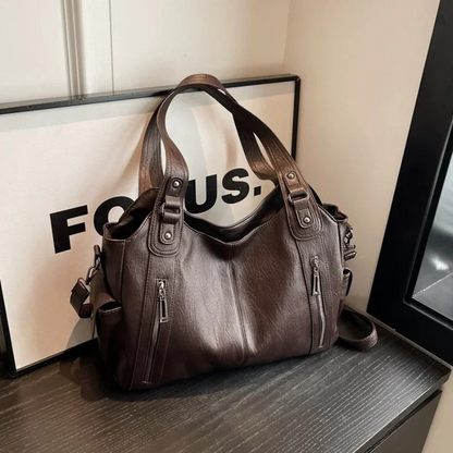 Vegane Schultertasche mit Crossbody-Option Stilvoll Braun