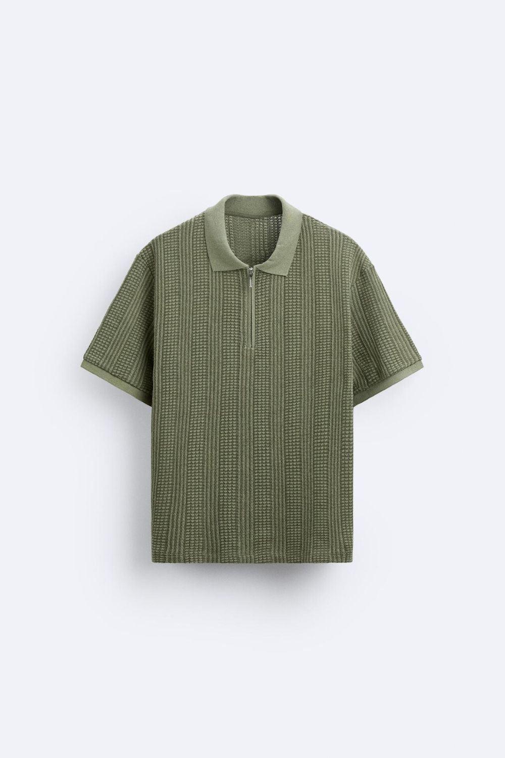 Strick-Polo Reißverschluss Herren Sportlich Modern