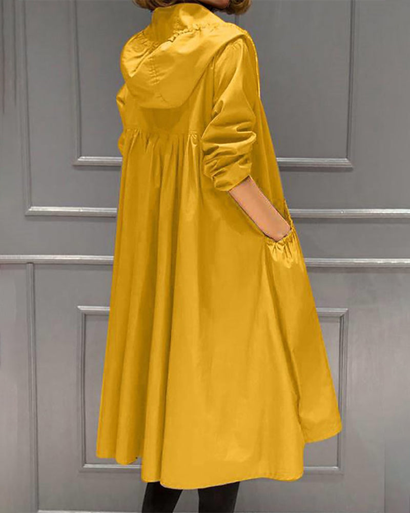 Wasserdichte Trenchcoat Damen Lang Mantel