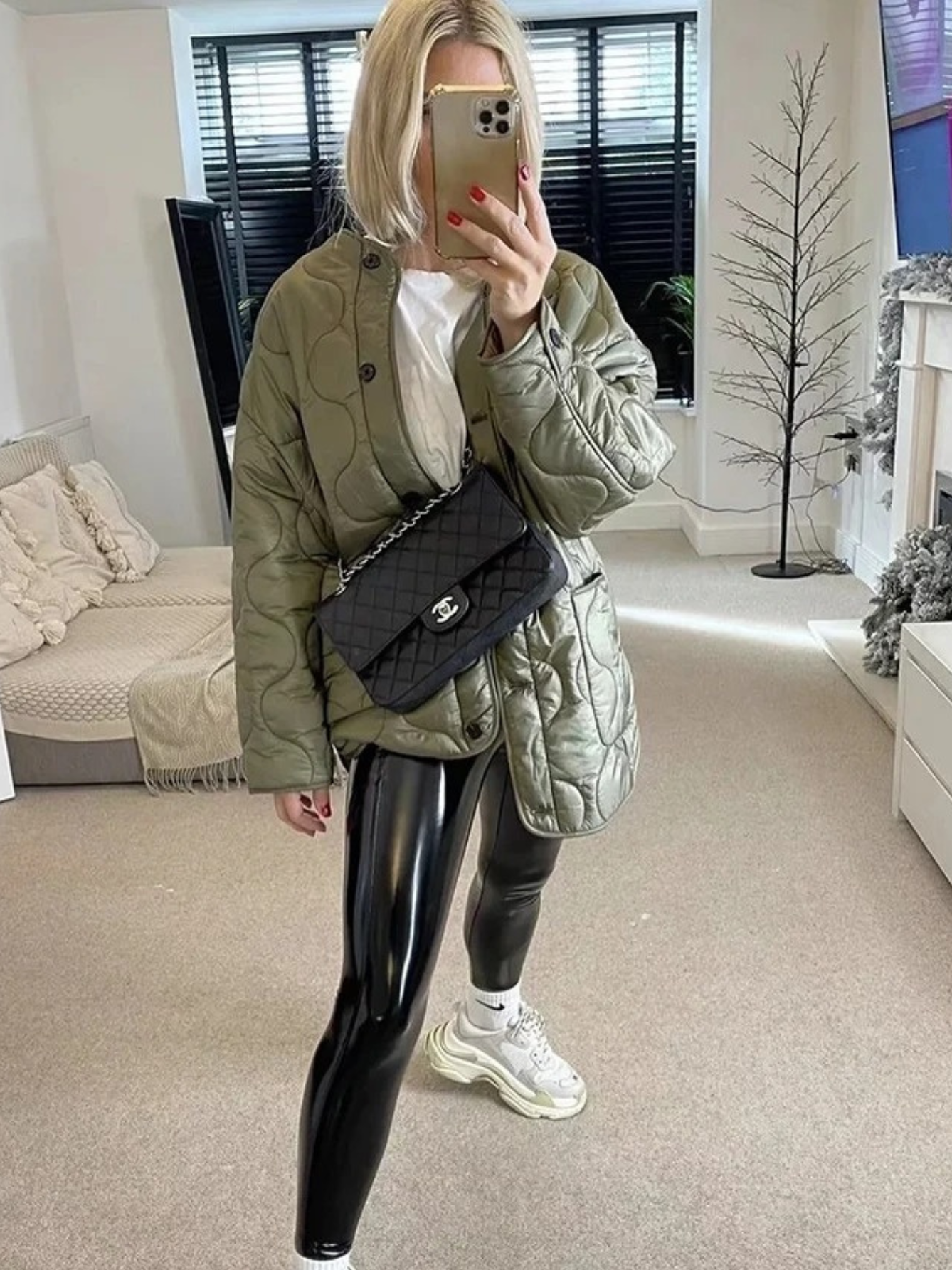 Damen Steppjacke Knopfleiste Freizeitjacke Modern