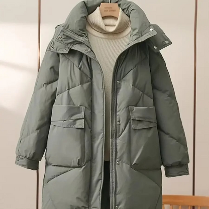 Damen Pufferjacke Grau Leicht Mit Umlegekragen