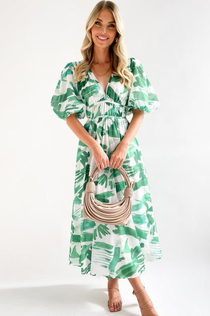 Langärmeliges Maxi-Kleid mit Liebe-Print