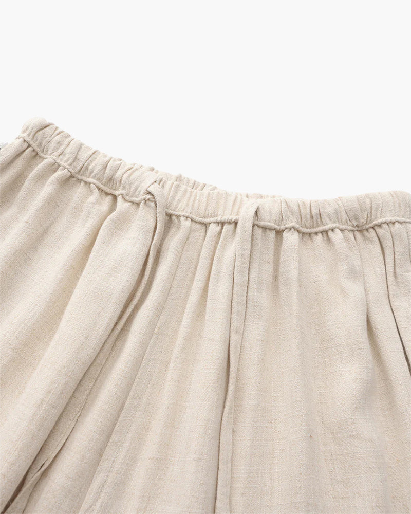 Herren Leinenhose Slim Fit Leicht Sommer Beige