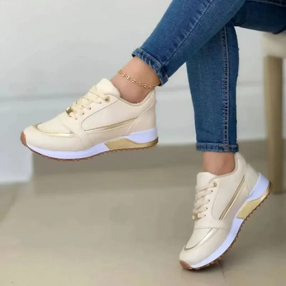 Damen Schuhe Weiß Leder Sportschuhe Weich