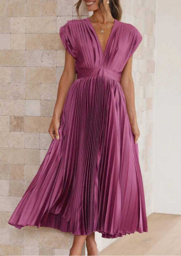 Elegantes Maxikleid Leichter Stoff Damen Kleid Sommer