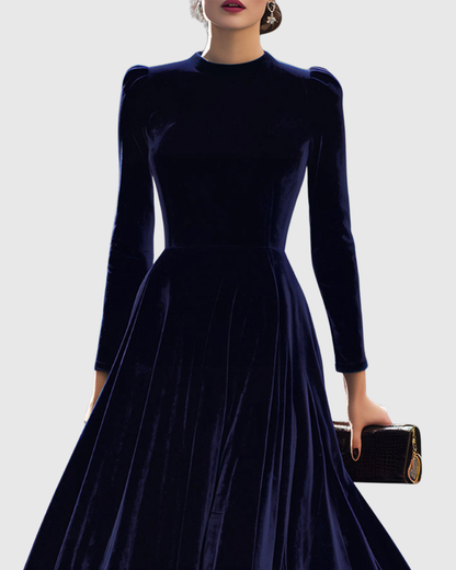 Samt Midikleid Elegant Damenkleid Partykleid