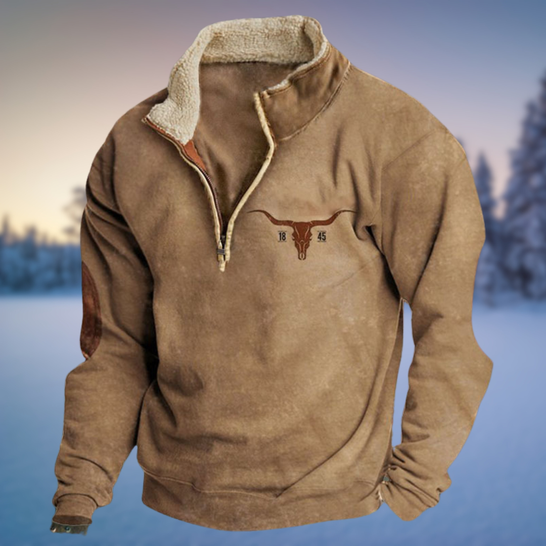 Herren Winterpullover Lässig Halb-Reißverschluss Modern