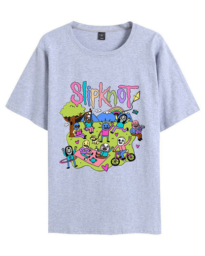 Schwarzes Slipknot Band T-Shirt Männer