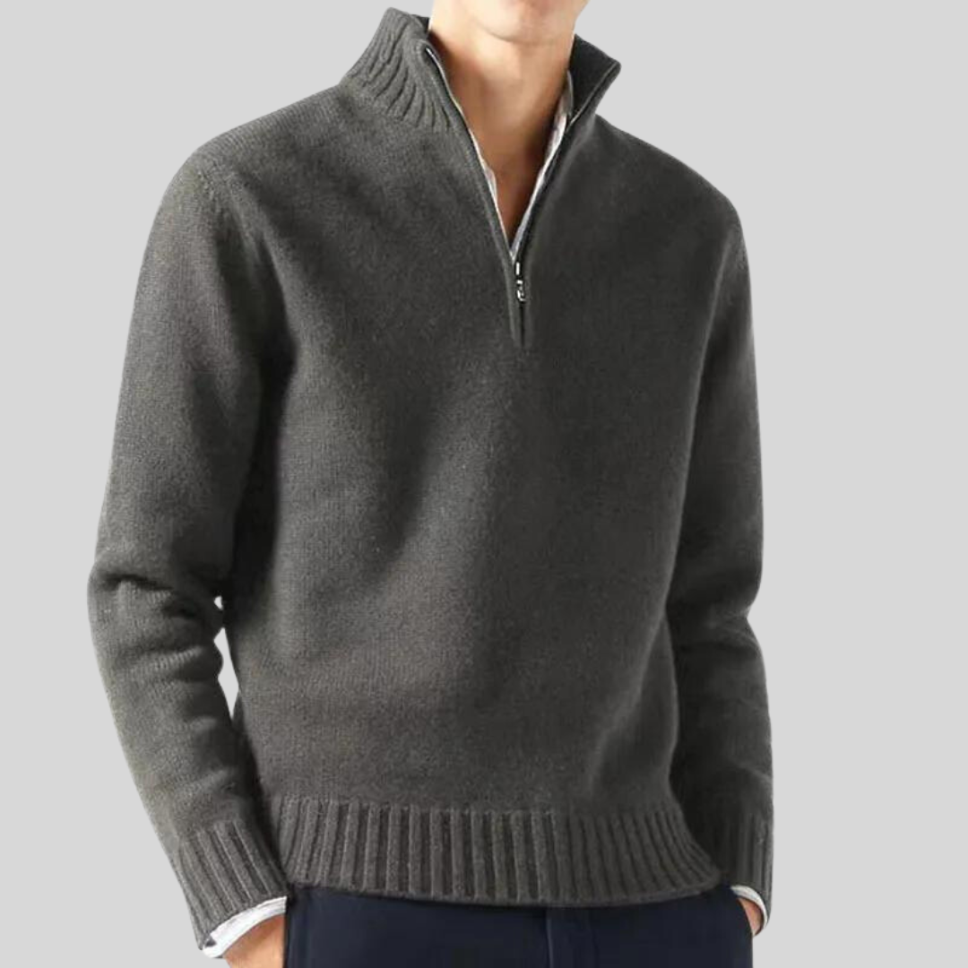 Luxuriöser Pullover Halb-Reißverschluss Warm