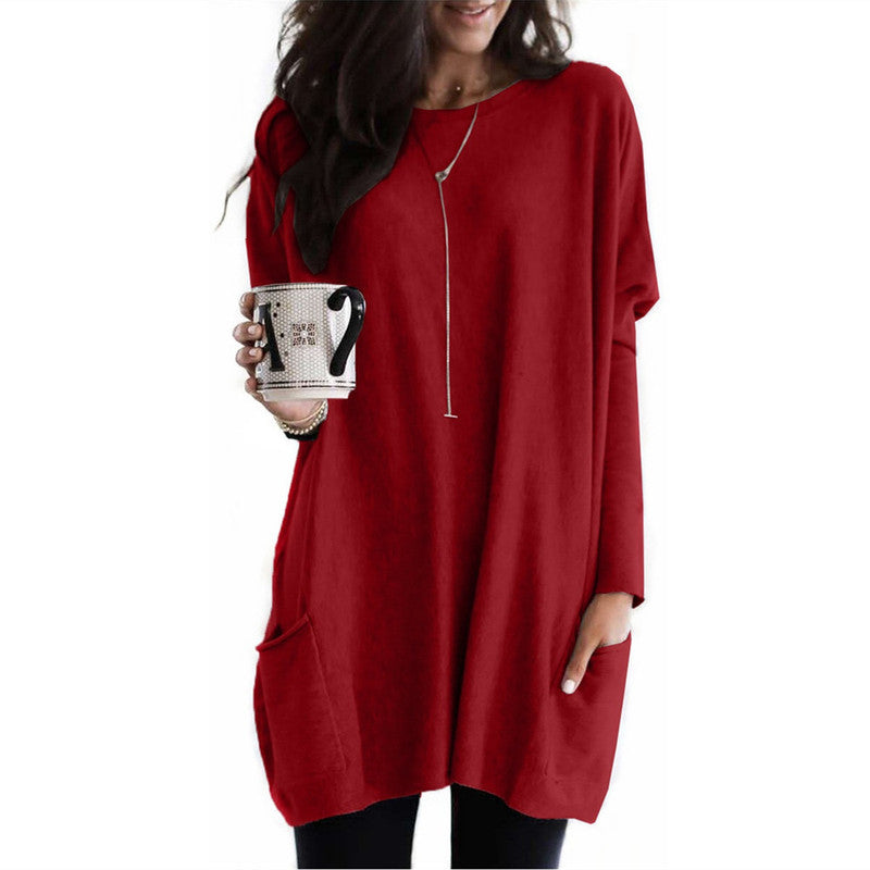 Damen Tunika Langärmlig Baumwolle Elegant - BerlinGlamour
