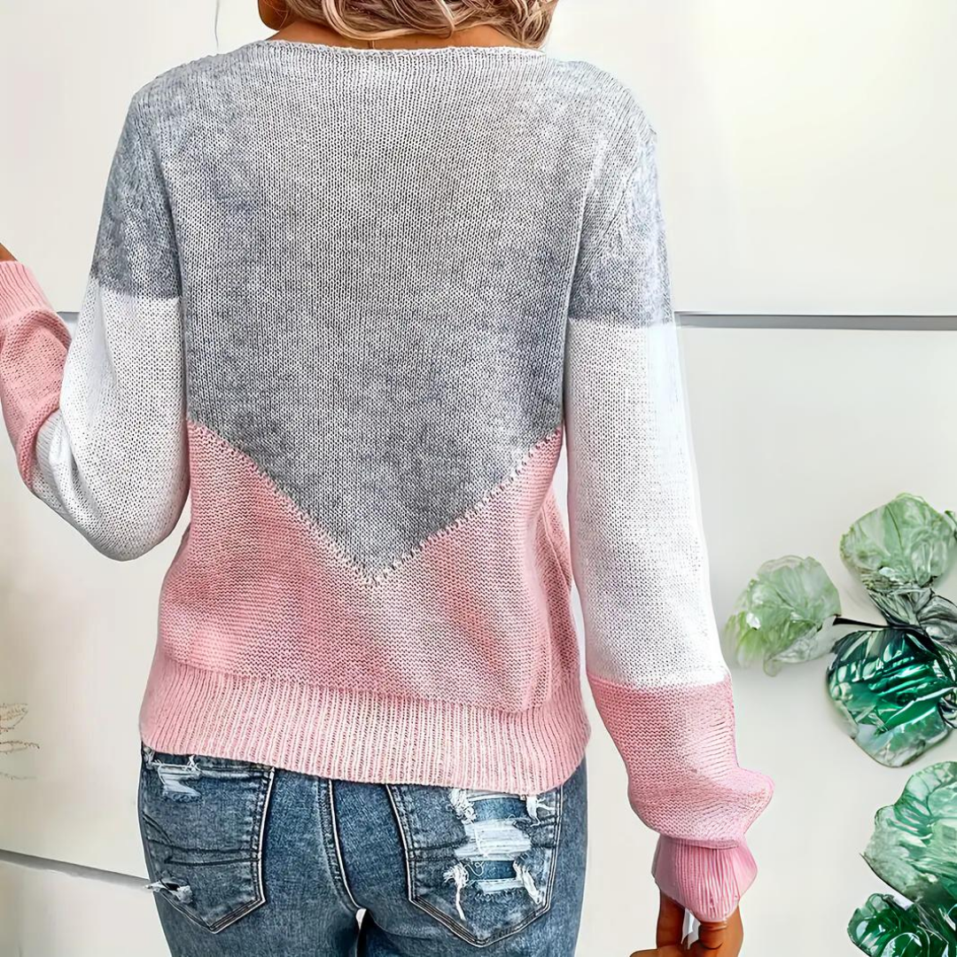 Damen Pullover Lässig Geschnitten Bequem