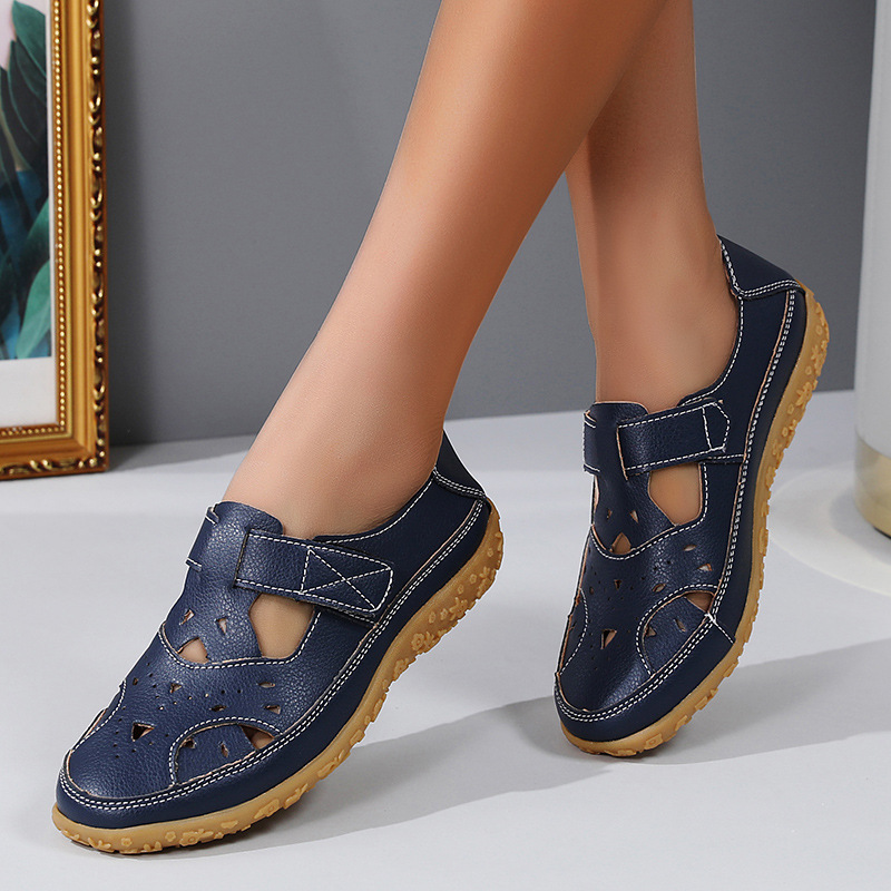 Leichte Sommerschuhe Klettverschluss Lochmuster Damen Schuhe - BerlinGlamour