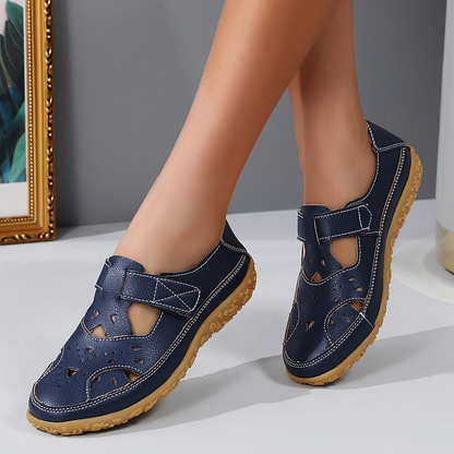 Leichte Sommerschuhe Klettverschluss Lochmuster Damen Schuhe - BerlinGlamour