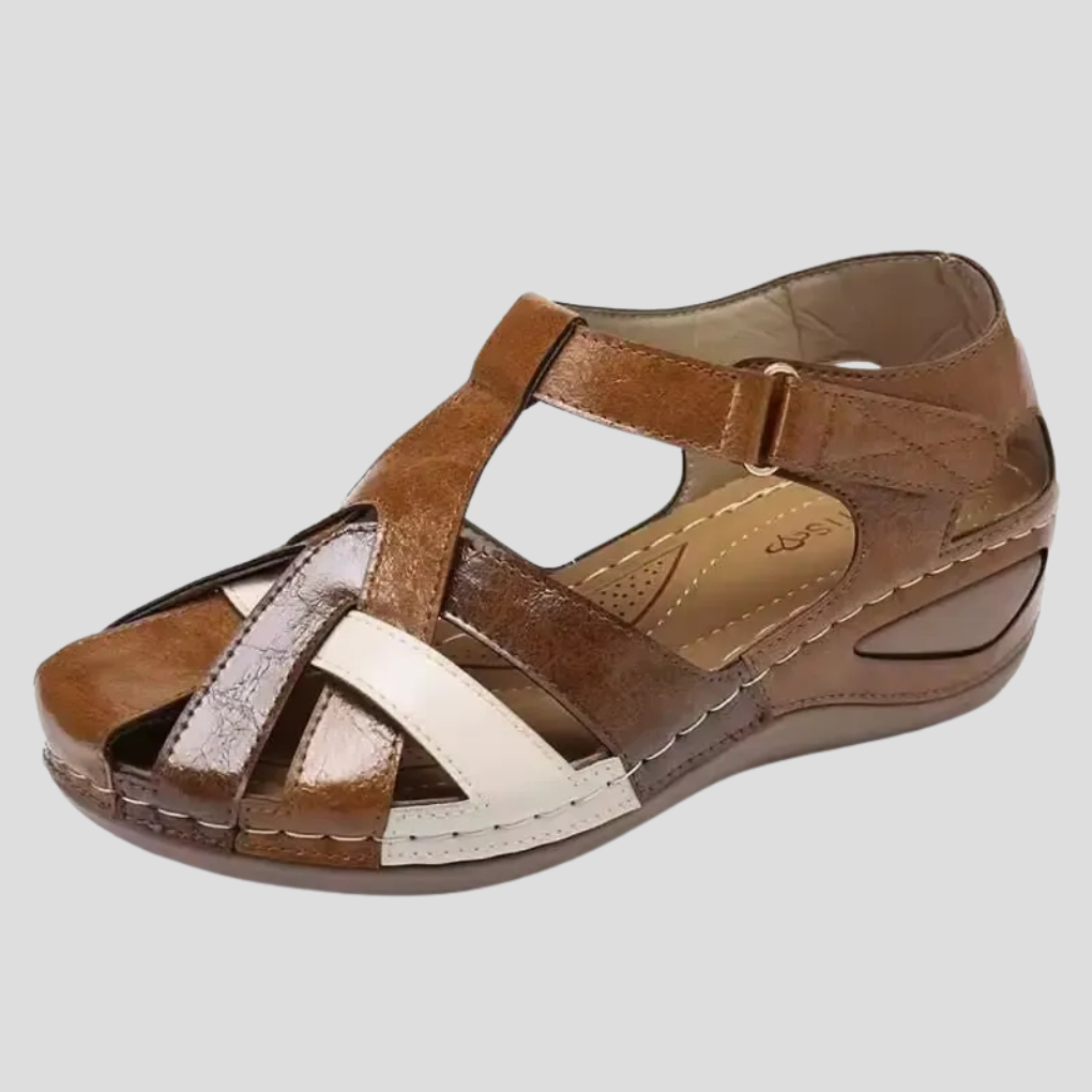 Damen Sandalen Mit Fußbett und Arch Support Leder