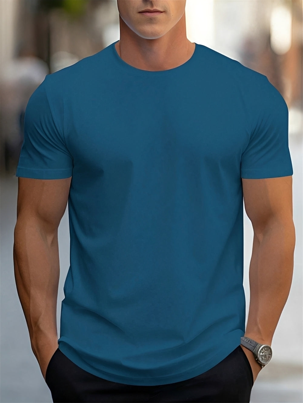 Herren T-Shirt Kurzarm Lässig Sommer