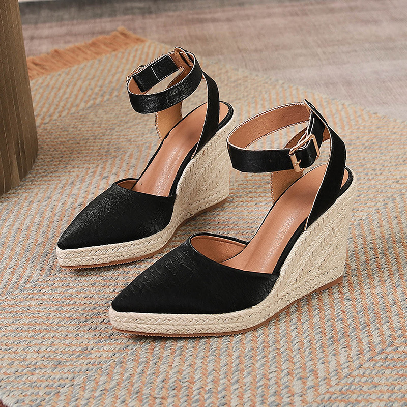 Keilabsatz Sandalen Damen Schuhe Heidi Stil