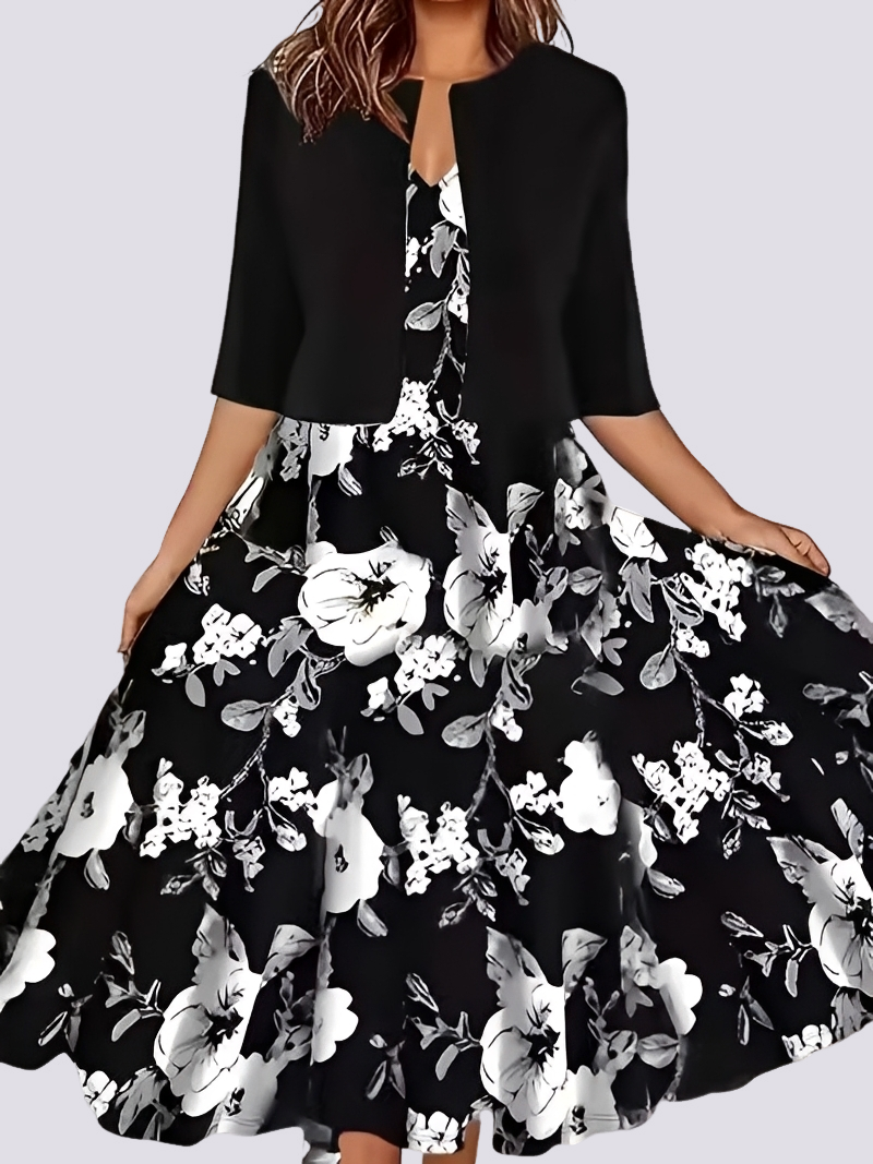 Damen Kleid Set Lang Zweiteilig Elegantes Abendkleid