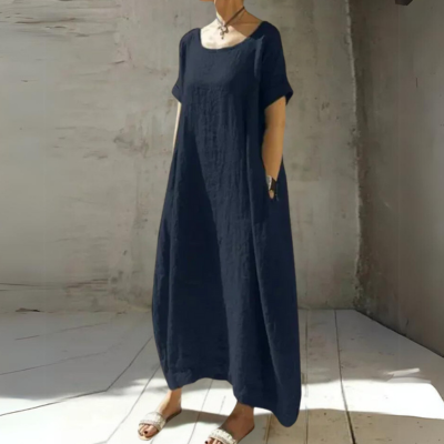 Taupefarbenes Leinenkleid von BerlinGlamour im lässigen Stil