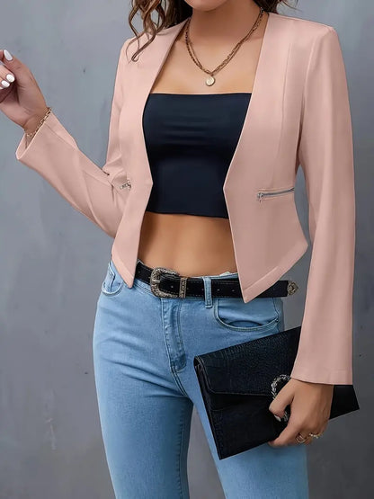 Moderner Blazer mit Reißverschlusstaschen Elegant - BerlinGlamour