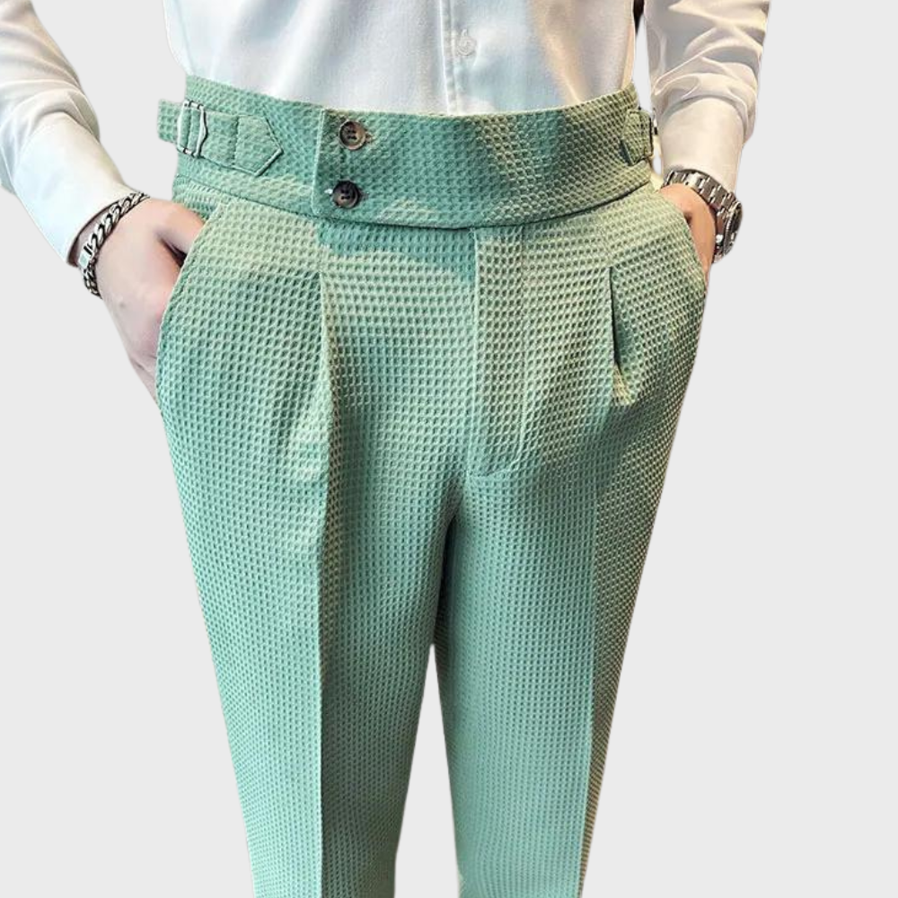 Herrenhose kariert mit hoher Bund und Komfort