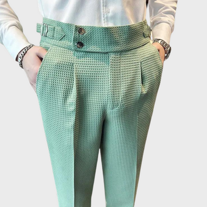 Herrenhose kariert mit hoher Bund und Komfort