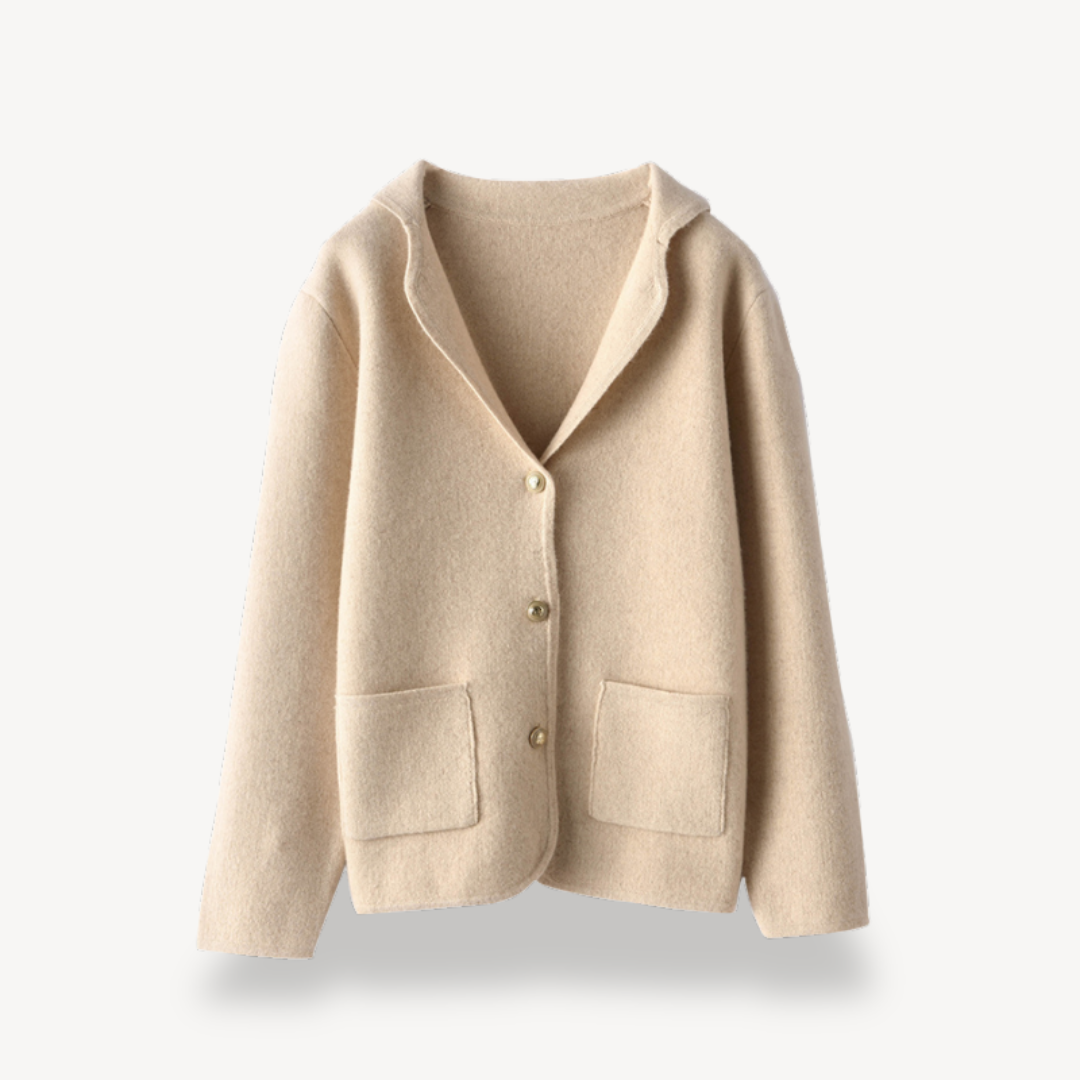 Damen Wollcardigan Knöpfe Elegantes Design - BerlinGlamour
