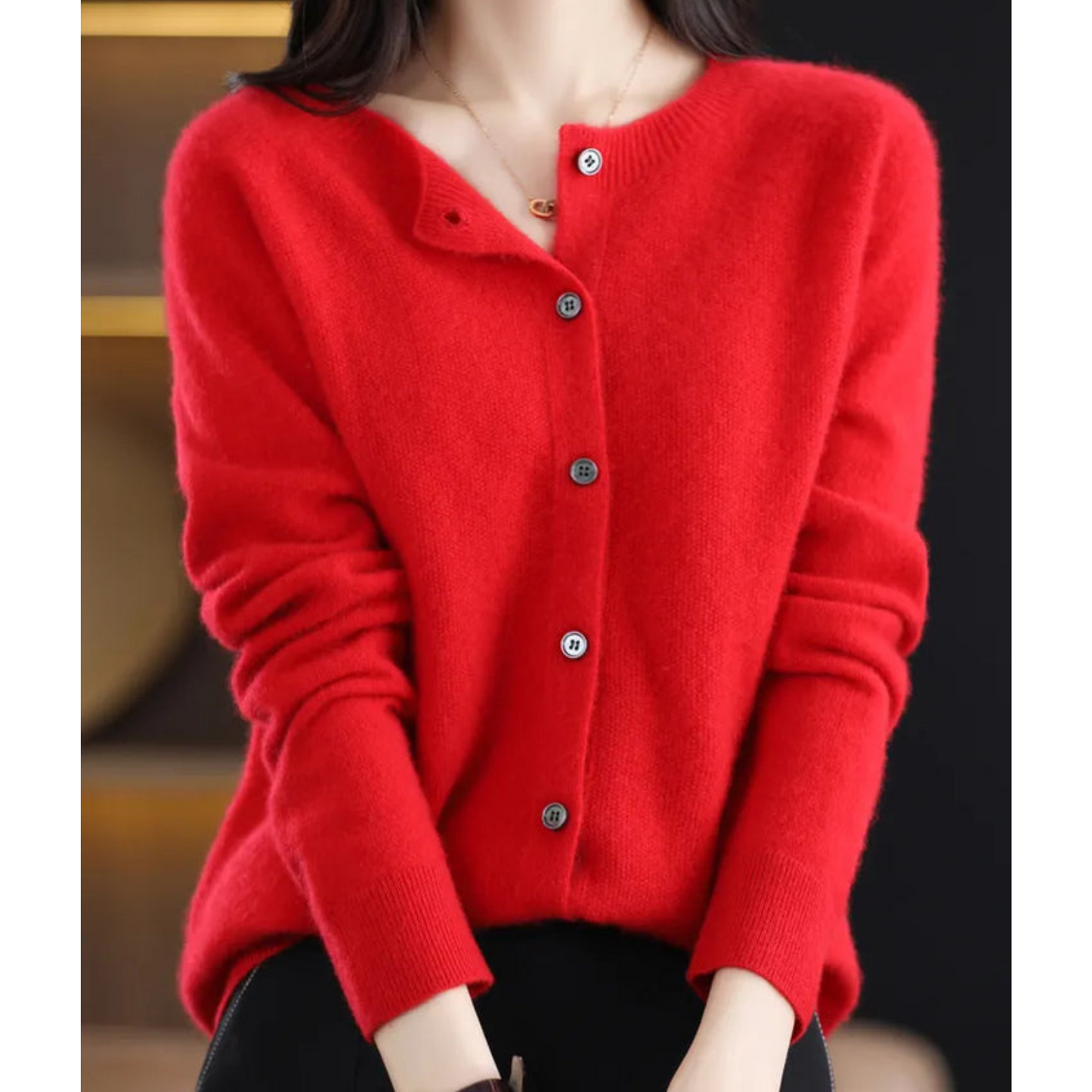 Damen Strickjacke Merinowolle Kaschmir Pullover Weich