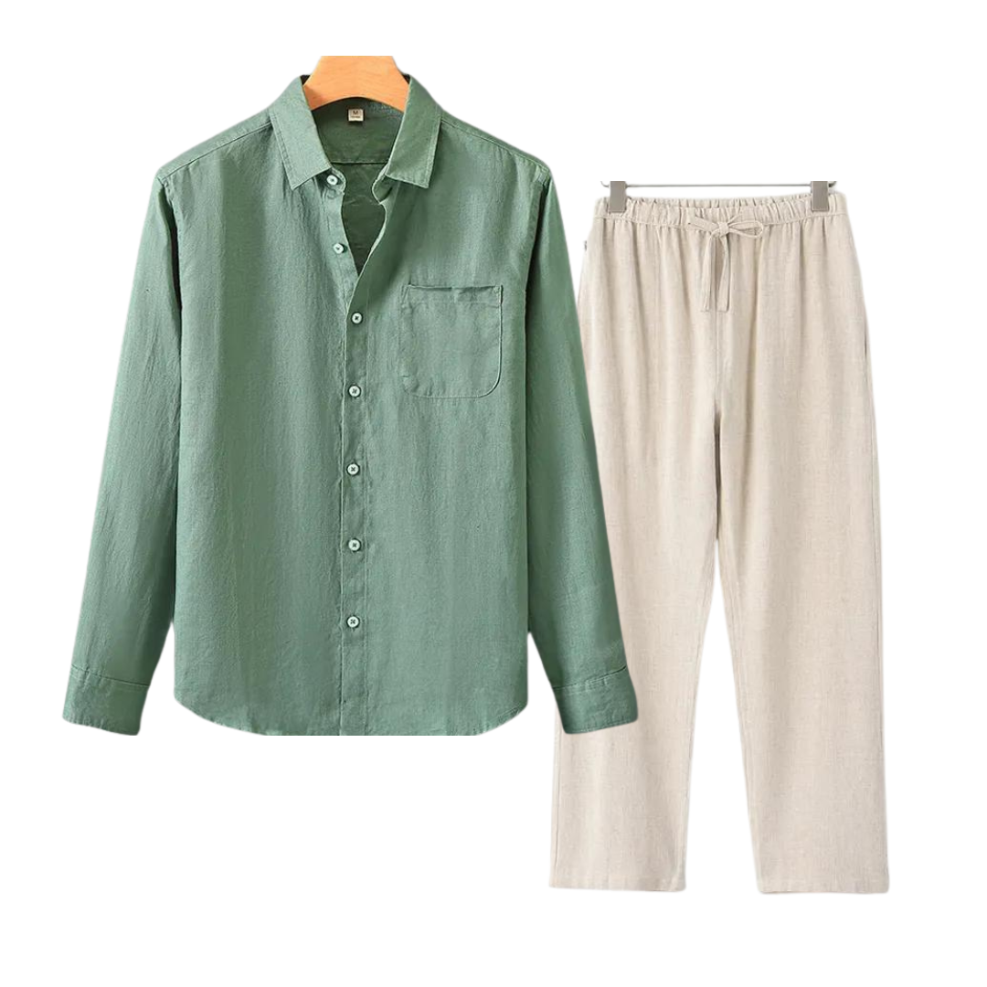 Herren Leinenanzug Klassisch Eleganter Stil
