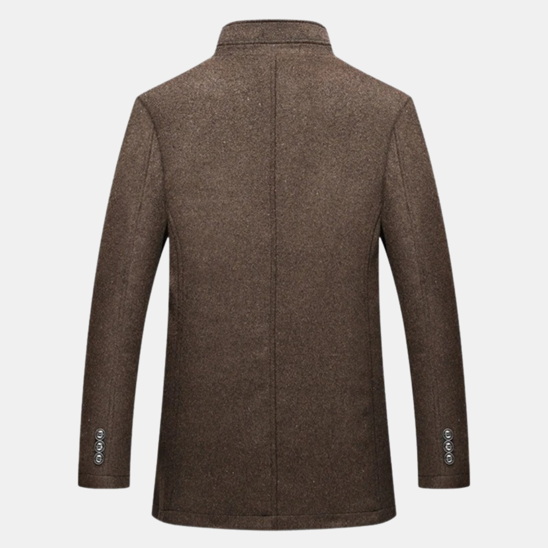 Herren Wollmantel Stehkragen Warm Winter