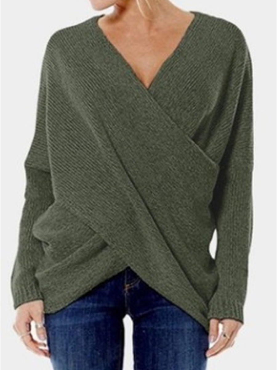 Stilvoller V-Ausschnitt Pullover Damen Sexy