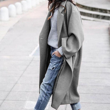 Lang Damen Trenchcoat mit Kapuze Schwarz
