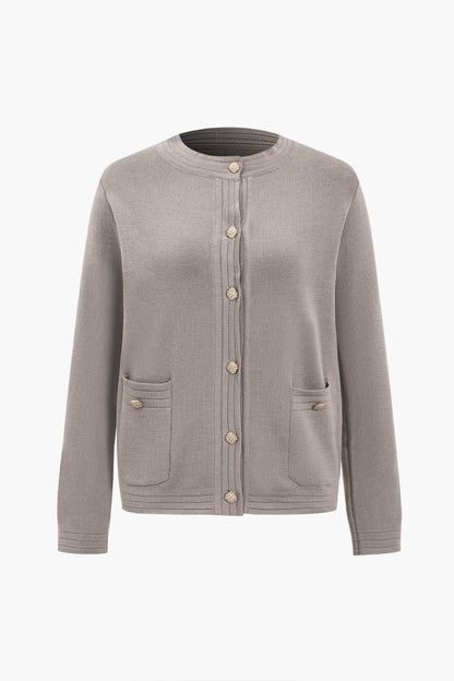 Strick-Zweiteiler-Set Damen Klassisch Cardigan Hose