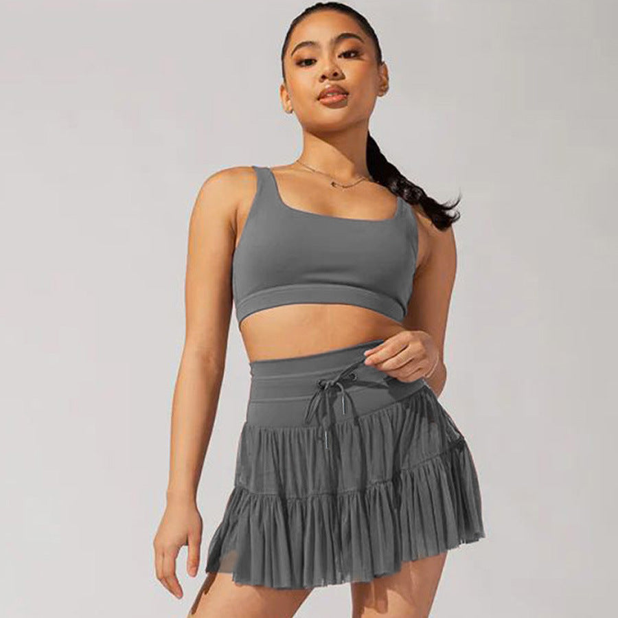 Kurzer Minirock Mit Sicherheitsshorts Hoch Taille
