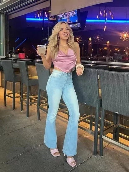 Jeans High Waist Damen Stilvoll Slim Fit