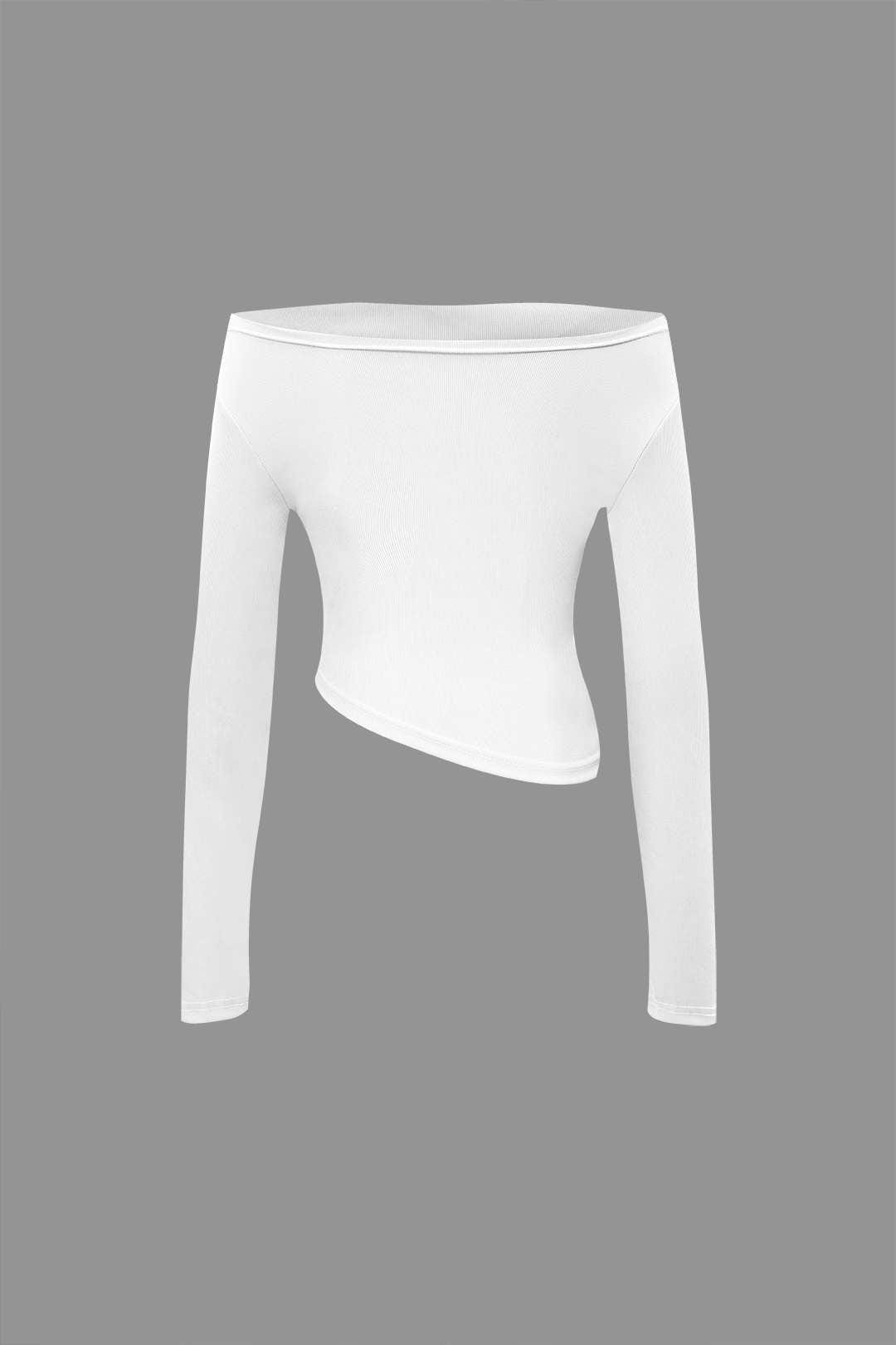 Elegantes Damen Zweiteiler Set Asymmetrisch mit Weiten Hosen