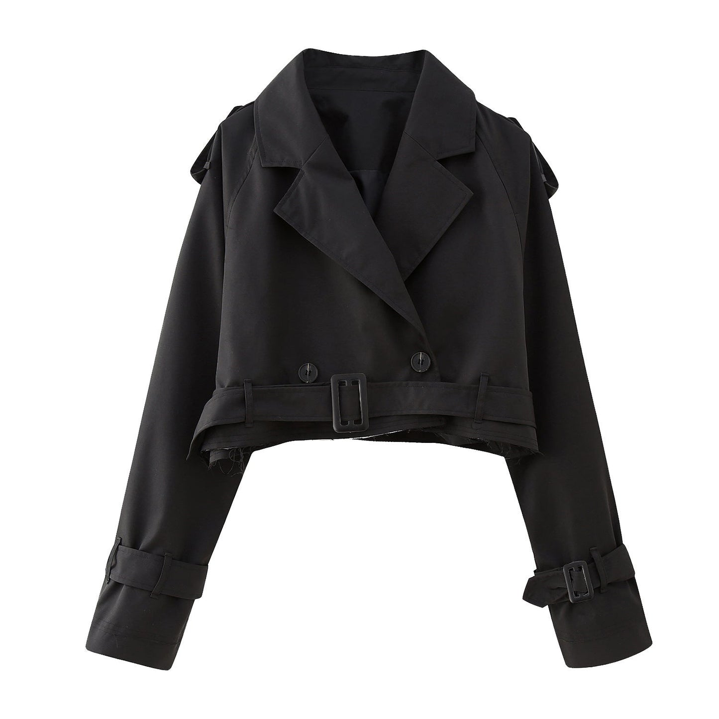 Damen Trenchcoat Kurz Schick Gürtel Elegant