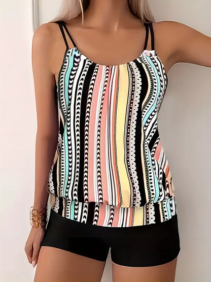 Badeanzug Tankini Gestreift Damen