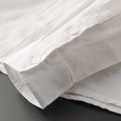 Herren Leinenshirt Langarm mit Kapuze Casual Bequem
