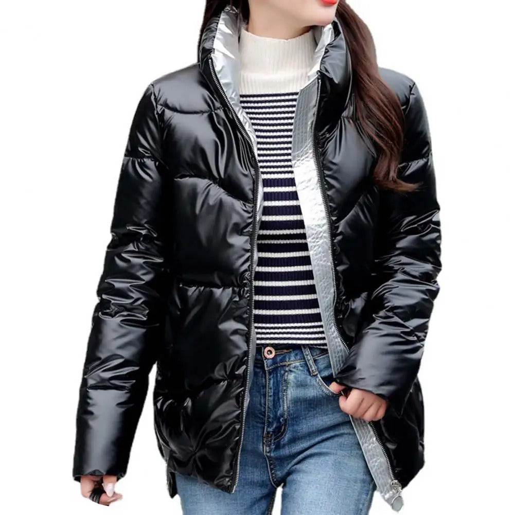 Winter Pufferjacke Damen Gequiltet Warm Leicht