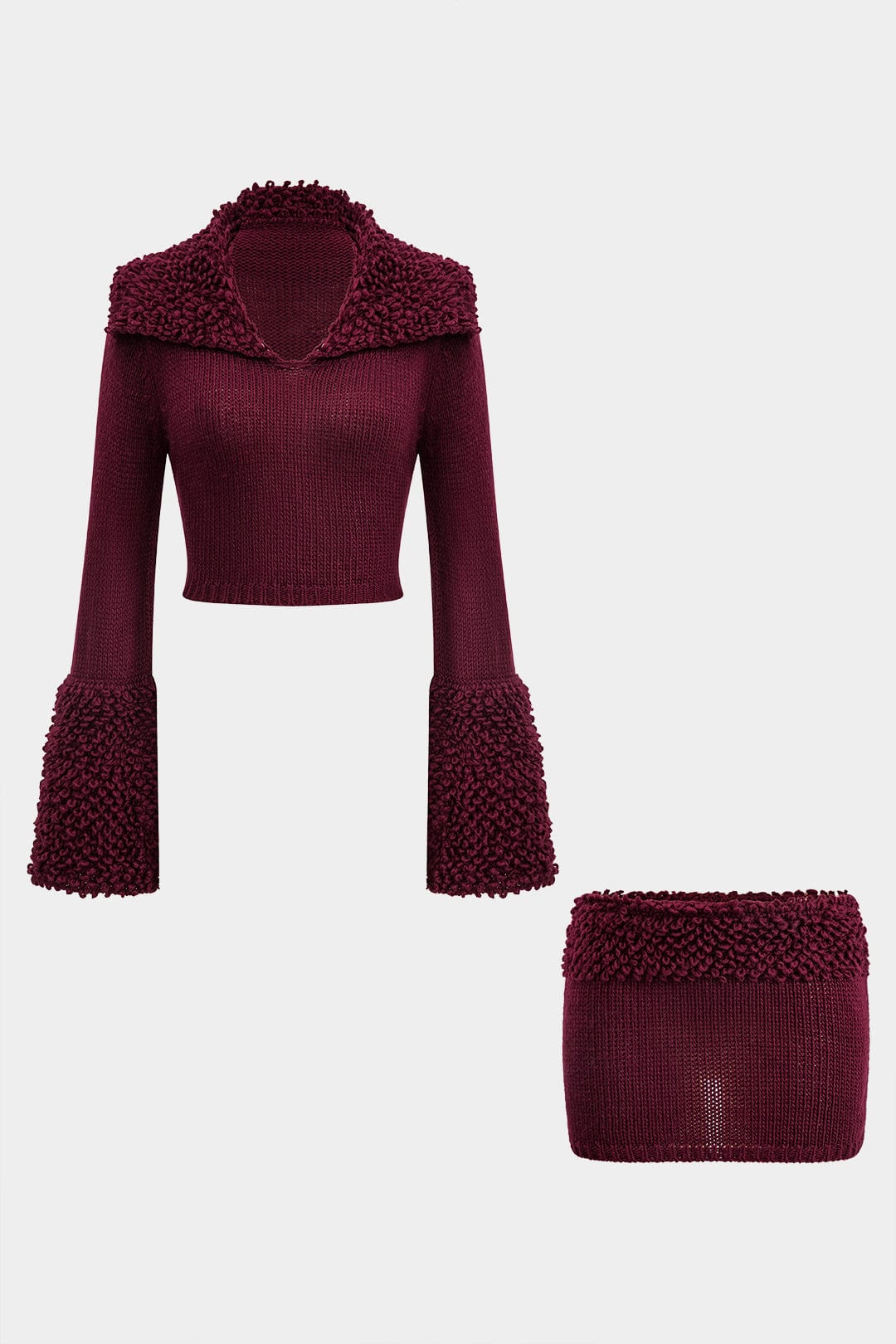 Strick-Zweiteiler-Set Elegantes Damen-Oberteil Mit Struktur - BerlinGlamour